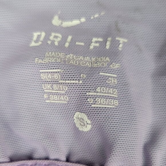 Women Nike Dri Fit Tank Top Size S Purple/Green Colorblock Padded Cross Back - Picture 10 of 13